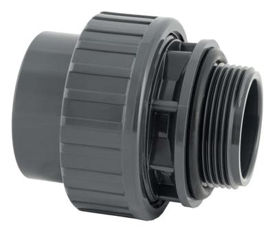 Koppeling met O-ring 50mm x 2" buitendraad 10bar - grijs