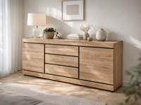 Dressoir MARNOIX 2 deuren en 3 lades franse eik - thumbnail