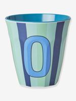 Gestreepte melamine mok LETTER O rice, medium 250 ml meerkleurig - thumbnail