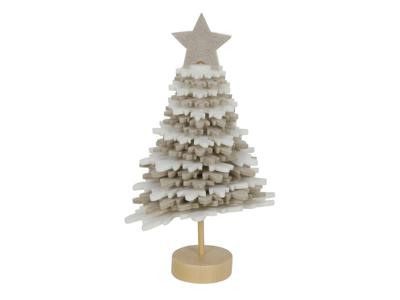 Svenska Living Beeld vilt kerstboom 16cm beige/wit