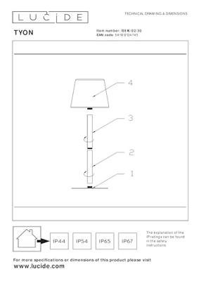 Lucide TYON - Oplaadbare Tafellamp Binnen/Buiten - Accu/Batterij - LED Dimb. - 1x2W 2700K - IP65 - Zwart