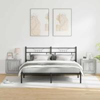 Nachtkastje met 2 pcs Grijs 44 x 34,5 x 45 cm Bewerkt hout - thumbnail