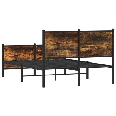 Bedframe zonder matras metaal gerookt eikenkleurig 193x203 cm