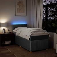 Boxspring met matras stof donkergrijs 120x190 cm - thumbnail