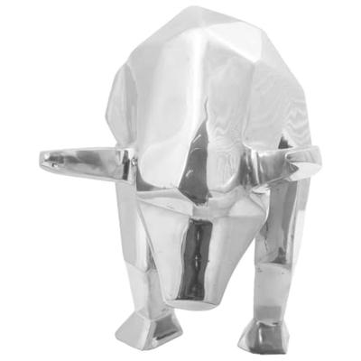 VidaXL Stierensculptuur zilver 74 x 23 x 39 cm aluminium