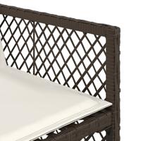 5-delige Tuinset met kussens poly rattan bruin - thumbnail