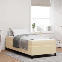 Boxspring bed Crème, Zwart 80 x 200 cm Stof, Engineered Hout - thumbnail