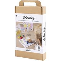 Creativ Company Hobbyset inkleuren, tekenbord, standaardkleuren, 1 doos - thumbnail