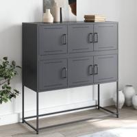 Dressoir 100,5x39x107 cm staal antracietkleurig - thumbnail