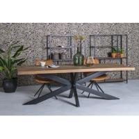 Sohome Eettafel 'Yannick Spider' Mangohout en staal, 220 x 100cm - thumbnail