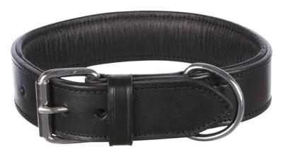 Trixie halsband hond active leer breed zwart