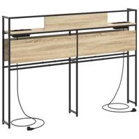 Opberghoofdbord met hoofdeinde met opslag Sonoma eiken 160 cm Bewerkt hout - thumbnail