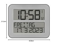 TFA Dostmann 60.4512.54 Zendergestuurd Wandklok 258 mm x 212 mm x 30 mm Zilver, Zwart Groot display - thumbnail