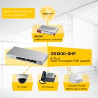 Zyxel Gigabit web/Smart Managed PoE+ Switch met 8 poorten met een budget van 60 watt [GS1200-8HP] - thumbnail