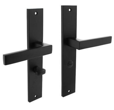 Intersteel Deurkruk Hera op schild 245x45 mm WC63/8 mm mat zwart