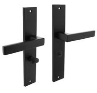 Intersteel Deurkruk Hera op schild 245x45 mm WC63/8 mm mat zwart - thumbnail