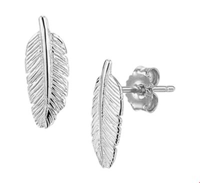 TFT Oorknoppen Veer Zilver Gerhodineerd Glanzend 12 mm x 4.5 mm