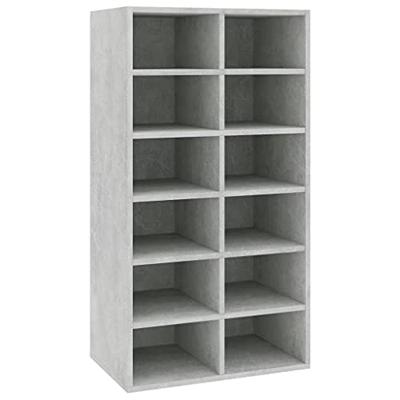 VidaXL Schoenenrek 54x34x100,5 cm bewerkt hout betongrijs VidaXL Schoenenrek 54x34x100,5 cm bewerkt hout betongrijs