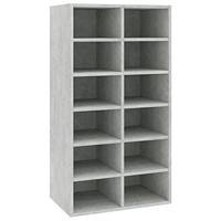 VidaXL Schoenenrek 54x34x100,5 cm bewerkt hout betongrijs - thumbnail