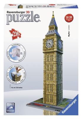 Ravensburger puzzel 3D gebouwen midi Big Ben 216 stukjes Ravensburger puzzel 3D gebouwen midi Big Ben 216 stukjes