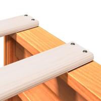 Bed met boekenkast zonder matras grenenhout wasbruin 140x200 cm - thumbnail