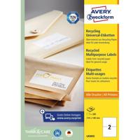 Etiket Avery Zweckform LR3655 210x148mm A5 recycled wit 200 etiketten | 5 stuks - thumbnail