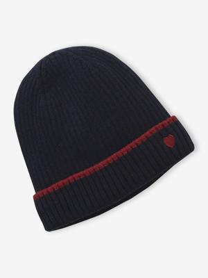 JONEN muts voor meisjes van geribbelde tricot marineblauw JONEN muts voor meisjes van geribbelde tricot marineblauw