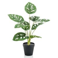 Emerald kunstplant in pot monkey monstera struik 43 cm - thumbnail