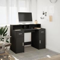 Bureau met LED-verlichting 120x55x91 cm bewerkt hout zwart - thumbnail