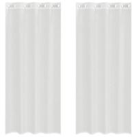 Gordijnen voile met doorvoertules 2 st wit - thumbnail