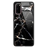 Samsung Galaxy S20 glazen hardcase - Marmer zwart - thumbnail