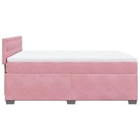 Boxspring met matras fluweel roze 160x200 cm - thumbnail