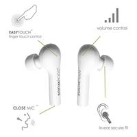 Boompods Bassline TRUE Draadloze Oordopjes - Bluetooth In-Ear Hoofdtelefoon, Water/Zweetbestendig, Compacte Reizen Opladen Case, Instant Connection, TWS (Wit) BTWSWH - thumbnail