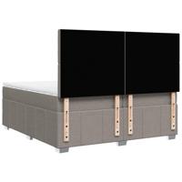 Boxspring met matras stof taupe 200x200 cm - thumbnail