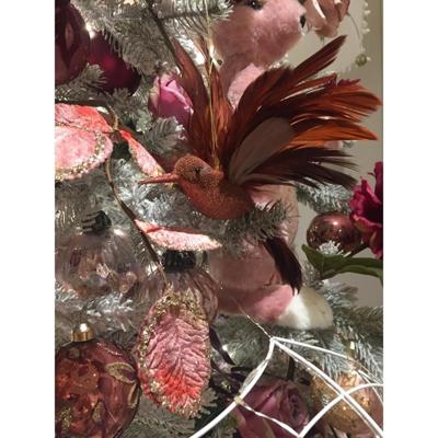 Kersthanger kolibrie glitter 10,5x14x5cm