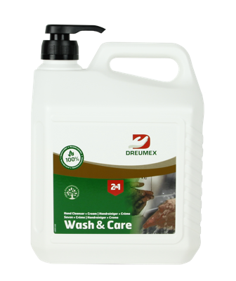 Dreumex zeep wash & care can met pomp 3l