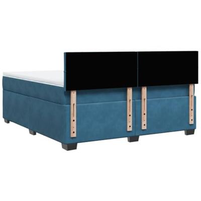Boxspring met matras fluweel blauw 180x200 cm