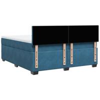 Boxspring met matras fluweel blauw 180x200 cm - thumbnail