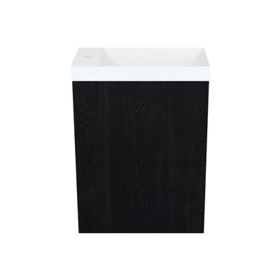 Arcqua Marble Fonteinset - 40x22x54.5cm - fontein mat wit - met overloop - oak black FNK499411