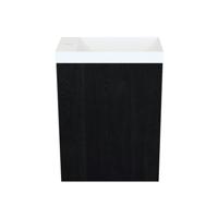 Arcqua Marble Fonteinset - 40x22x54.5cm - fontein mat wit - met overloop - oak black FNK499411 - thumbnail