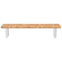 Badkamer wandschap staal en massief eikenhout - thumbnail