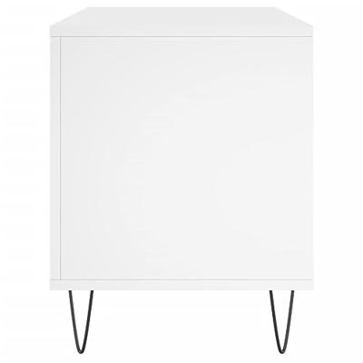 Platenkast 100x38x48 cm bewerkt hout wit