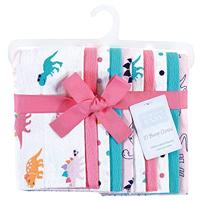 Hudson Baby Unisex Baby Cotton Flannel Burp Cloths, Cuteasaurus, One Size - thumbnail