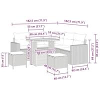 Tuinbankenset 8 pcs Grijs poly rattan - thumbnail