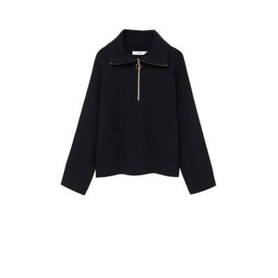 Mango fijngebreide trui zwart Mango fijngebreide trui zwart