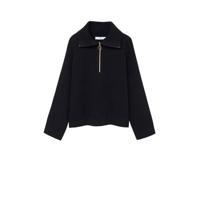 Mango fijngebreide trui zwart - thumbnail