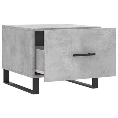 Salontafels 2 st 50x50x40 cm bewerkt hout betongrijs