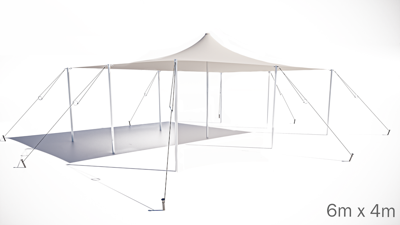 Kit stretchtent 6x4 no wall wit feesttent Nomadik Stretch - Nomadik stretch