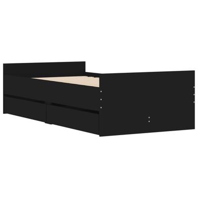 Bedframe met lades zwart 75x190 cm Small Single