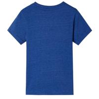 Kindershirt 116 gemleerd donkerblauw - thumbnail